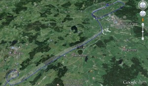 GPS Routing in Google Earth dargestellt
